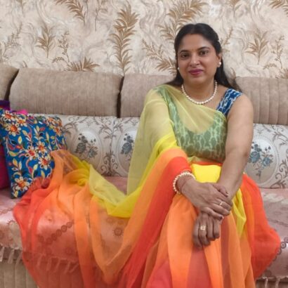 Alia Bhatt Inspired Georgette Saree in Yellow Orange Ombre Shade, Soft Georgette Multi Shade Flowy Saree Without Blouse