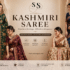 Elegant Kashmiri saree with traditional embroidery for weddings and festive occasions