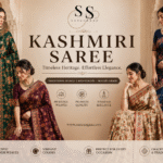 Elegant Kashmiri saree with traditional embroidery for weddings and festive occasions