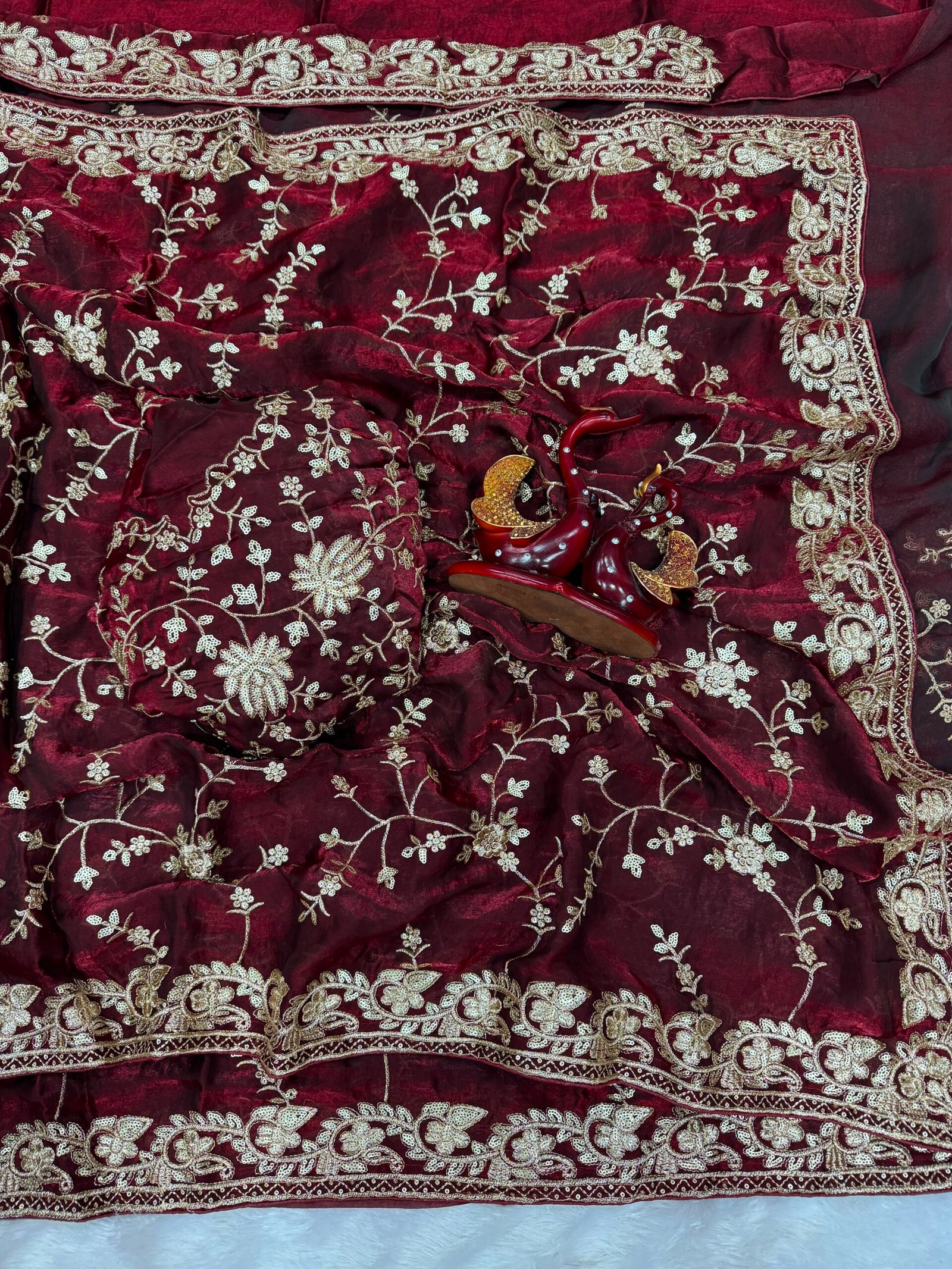 Sequence Saree with Zari Embroidery Work