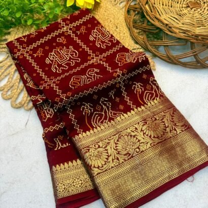 Heavy Cotton Silk Saree with Rich Bandhej Pattern
