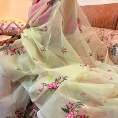 Kota Doria Saree Ivory Color