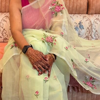 Kota Doria Saree Ivory Color
