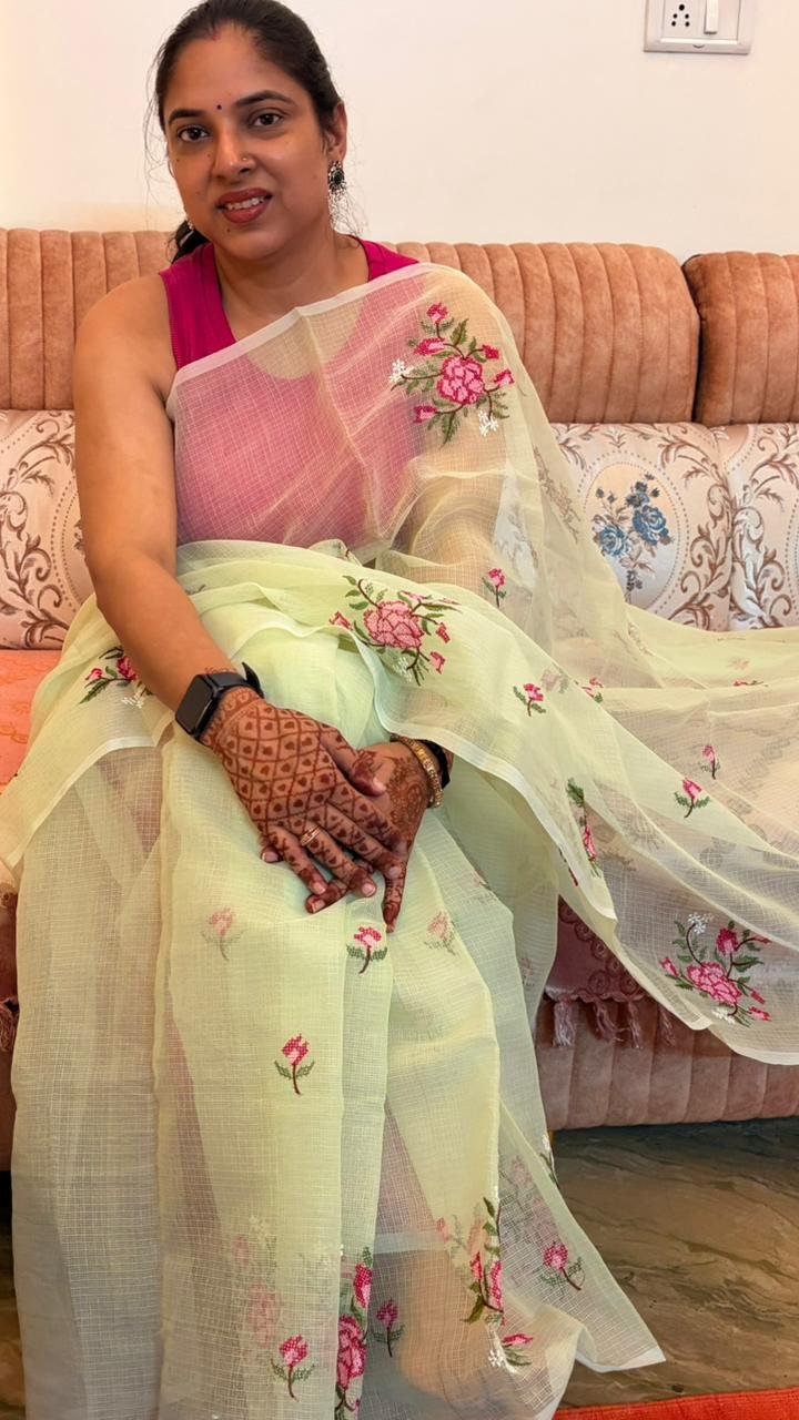 Kota Doria Saree Ivory Color