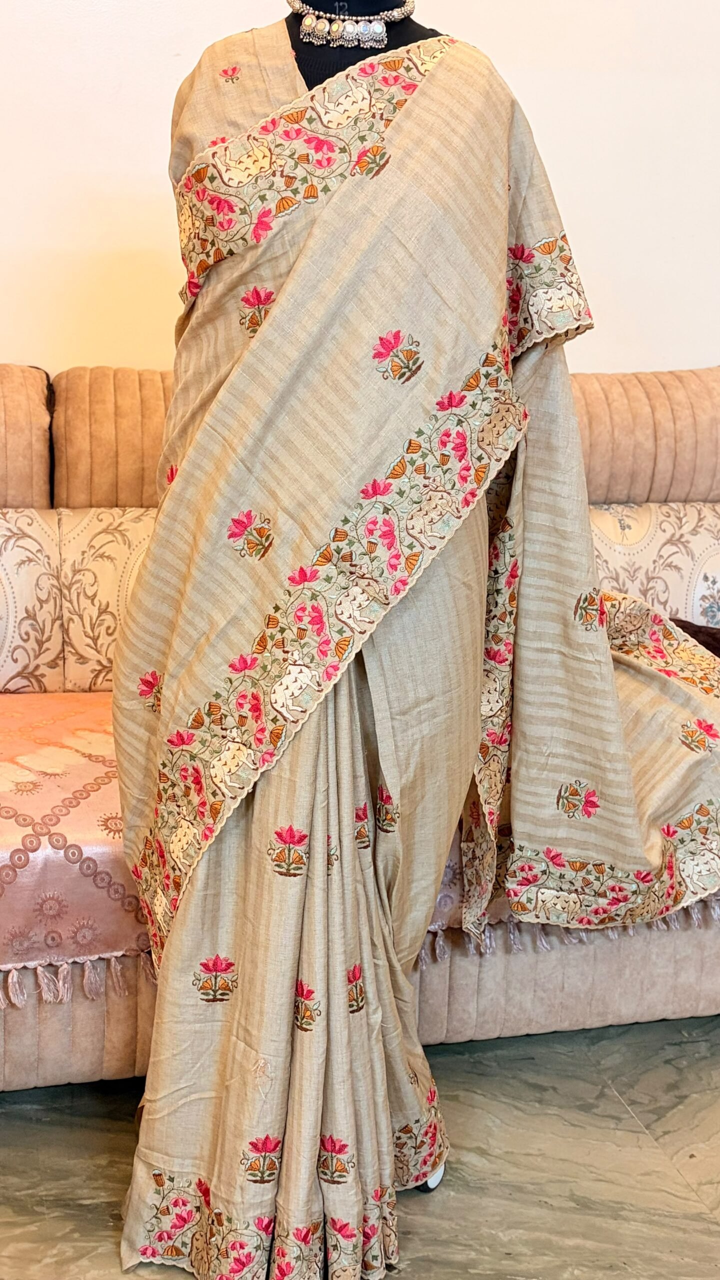 Handloom Tussar Silk Saree